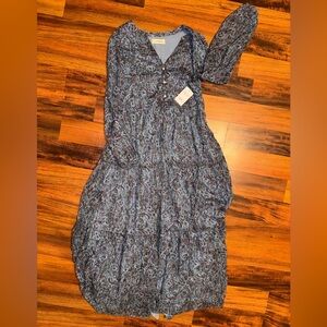 Lucky Brand Blue Paisley Maxi Dress